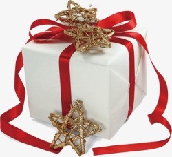 白色惊喜送礼礼物包装五角星素材