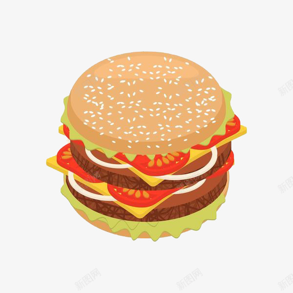 美味汉堡png免抠素材_88icon https://88icon.com 卡通 吃饭 夹层 快餐 汉堡 美味 美食 肉 脂肪 面包 食物 鲜虾堡