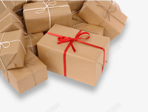 牛皮纸礼物包装盒psd免抠素材_88icon https://88icon.com 圣诞免费素材 很多礼物 牛皮纸礼盒 纸盒包装