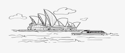 悉尼旅游简笔悉尼音乐厅画高清图片