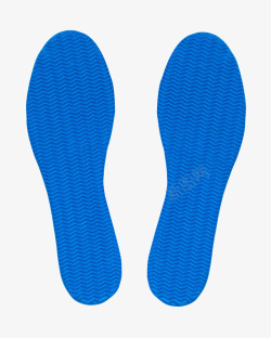 蓝色柔软的细小波纹橡胶鞋底实物素材