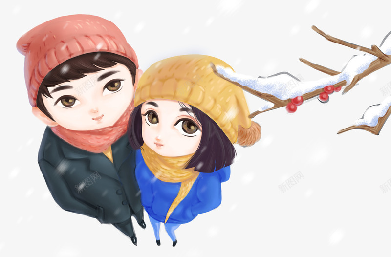 卡通手绘雪中情侣插画psd免抠素材_88icon https://88icon.com 214 人物 卡通手绘 情人节 情侣 插画 装饰图案