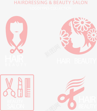 粉色美容美发沙龙logo图标图标