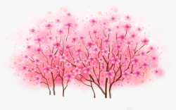 创意合成粉红色的桃花森林素材