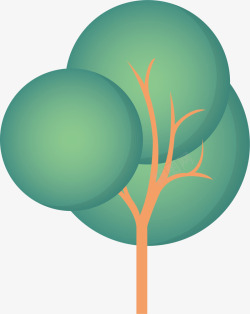 绿色扁平植树节树木素材