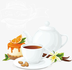茶点蛋糕自制下午茶柠檬红茶矢量图高清图片