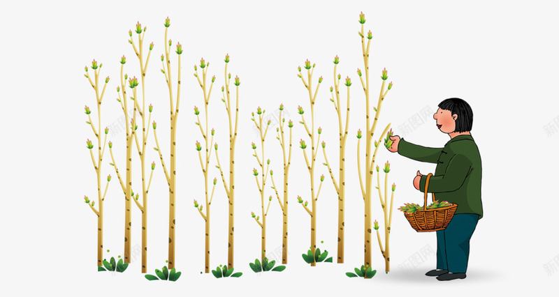 卡通手绘春季种树的女人png免抠素材_88icon https://88icon.com 卡通 小树 手绘 拿着篮子的女人 春季 种树的女人