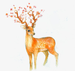 手绘的小鹿创意麋鹿高清图片