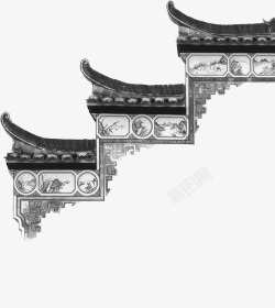古楼PNG免费下载手绘牌坊矢量图高清图片