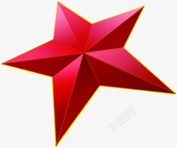 红色立体五角星国庆素材
