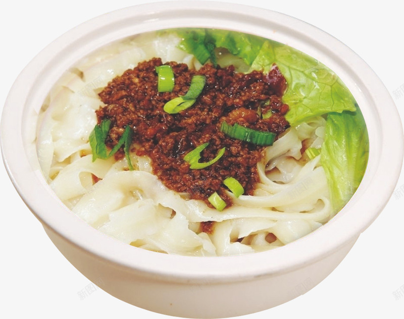杂酱刀削面png免抠素材_88icon https://88icon.com 刀削面 汤面 猪肉 肉末 青菜