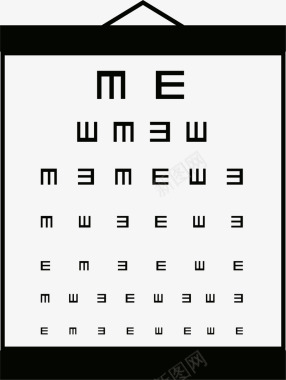 黑色眼科视力对照表图标图标