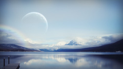 月光下的雨水月光下的湖面全屏背景海报七夕高清图片