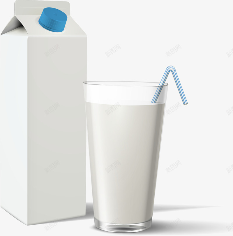 手绘牛奶矢量图ai免抠素材_88icon https://88icon.com 包装 吸管 手绘 牛奶 玻璃杯 纸盒牛奶 矢量图