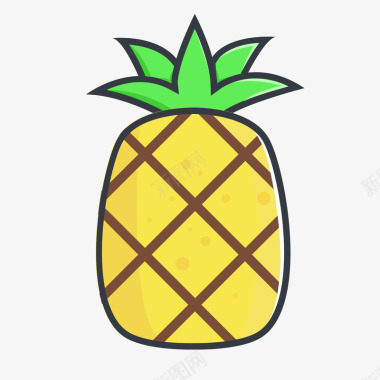 菠萝扁平化菠萝矢量图图标图标