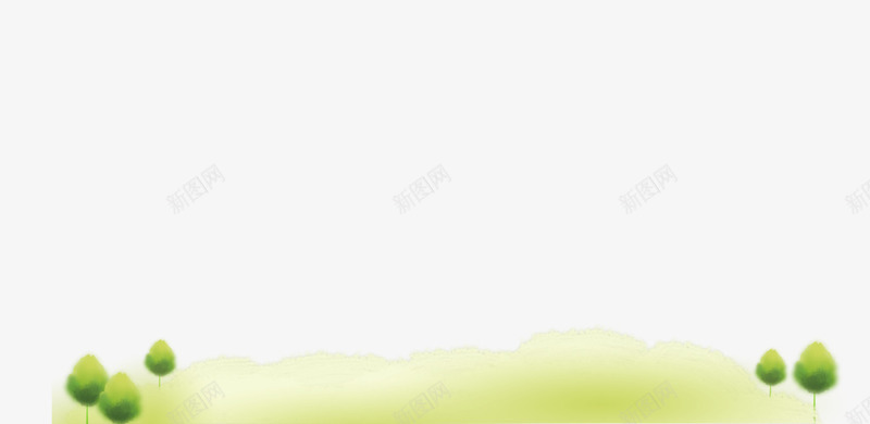 卡通树木页面底部装饰png免抠素材_88icon https://88icon.com 卡通树木 山坡 底部装饰 绿色小山坡