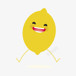 黄色开心的芒果表情矢量图素材
