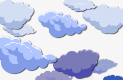 卡通天上的云朵层层叠叠素材