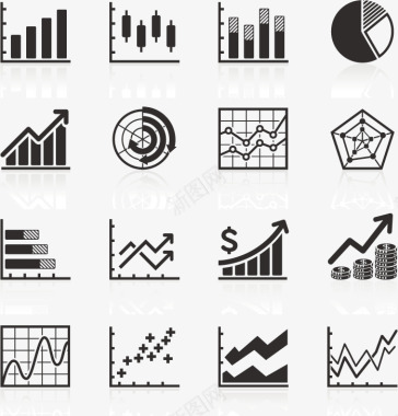 统计图矢量素材商务标图标图标