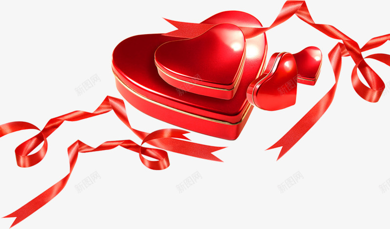 被拆开的礼物盒png免抠素材_88icon https://88icon.com 丝带 爱心 礼物
