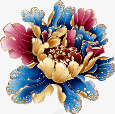 创意质感红色蓝色花朵造型效果png免抠素材_88icon https://88icon.com 创意 效果 红色 花朵 蓝色 质感 造型