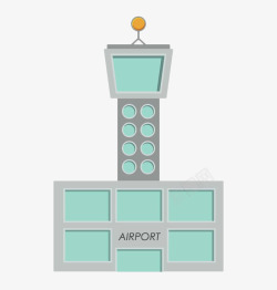 高台绿色机场信号灯塔高清图片