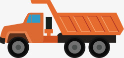 创意卡车水彩橘色货车矢量图高清图片
