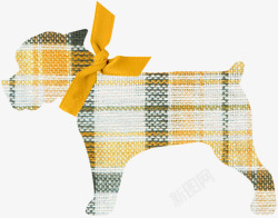 布纹艺术纺织小狗图案素材