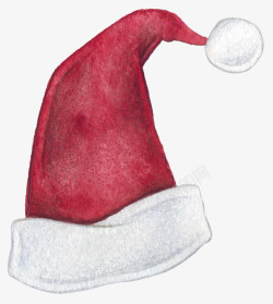 水墨红色圣诞帽简图素材