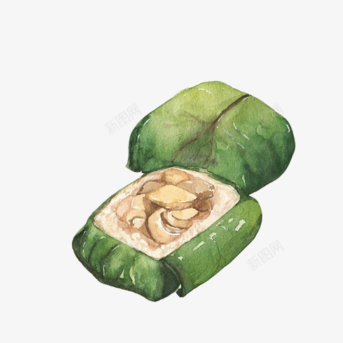 大肉粽手绘画片png免抠素材_88icon https://88icon.com 中国小吃 手绘美食 粽子 糯米 肉粽 鲜肉粽