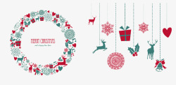 雪花挂饰圣诞花环和挂饰矢量图高清图片