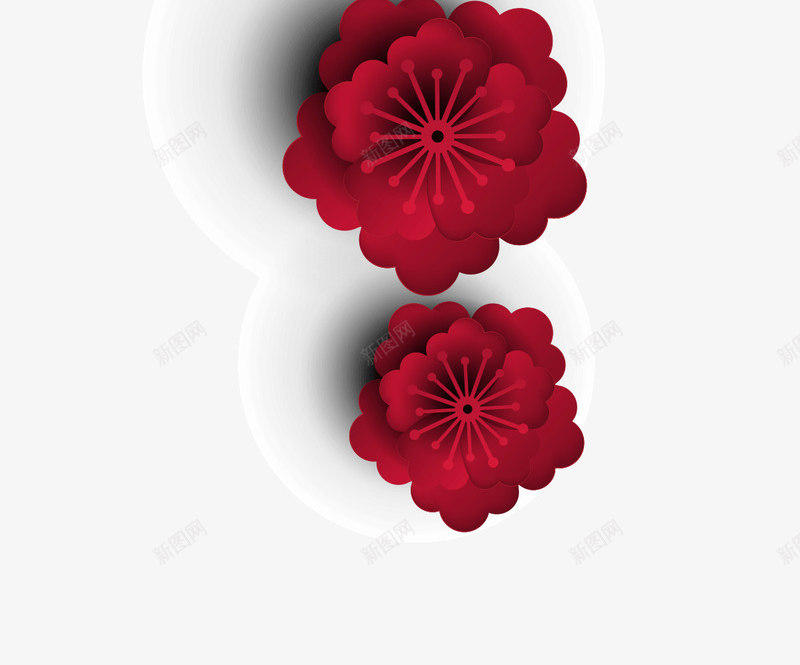 红色鲜艳的花朵装饰png免抠素材_88icon https://88icon.com 中国风 新年 红色花朵 红花 花朵 花朵装饰