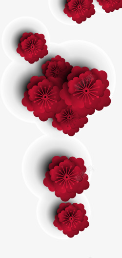 红色鲜艳的花朵装饰素材
