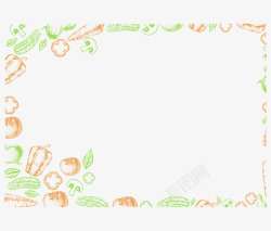 手绘粉笔彩色蔬菜食物矢量图素材