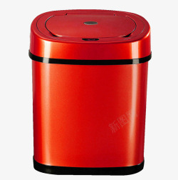 红色电子感应智能垃圾桶素材