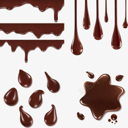 孤立的巧克力滴和污点矢量图高清图片