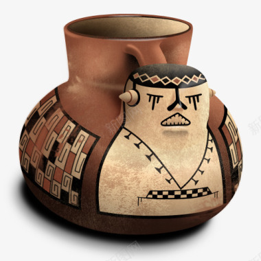 哭泣的人古代陶器图标图标