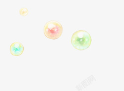 文艺漂浮彩色泡泡素材