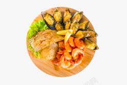 砧板上的蛤蜊素材