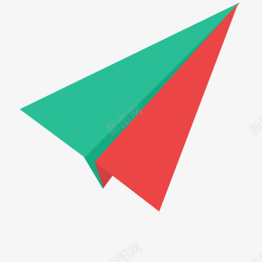 彩色几何三角形飞机元素图标图标