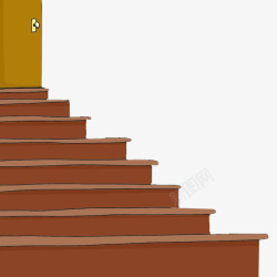 宽台阶扁平风楼梯间木质楼梯高清图片