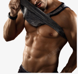 腹肌运动健身的肌肉男士高清图片