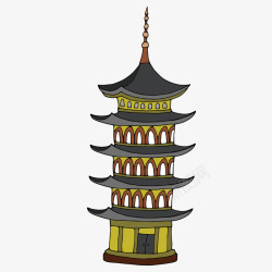 中国古代高塔建筑矢量图素材