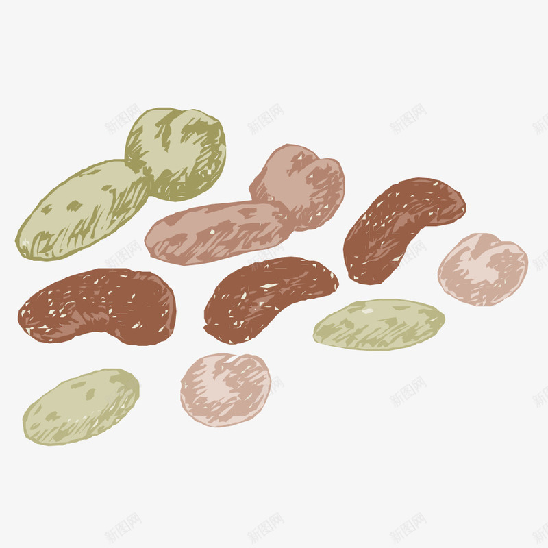 坚果类大合集png免抠素材_88icon https://88icon.com 一堆坚果 可以吃的零食插画 棕色的坚果素材