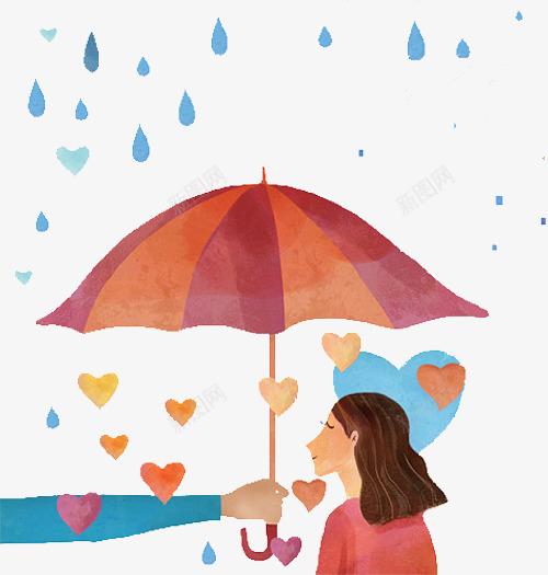 水彩插画撑开的雨伞png免抠素材_88icon https://88icon.com 女孩 插画 撑开的雨伞 水墨风 水彩 爱心 爱情 雨滴