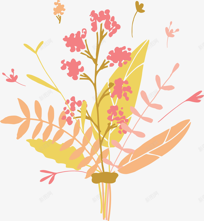 手绘一束花png免抠素材_88icon https://88icon.com 手绘一束花 手绘植物花卉 插画 花卉背景 花店设计 花草