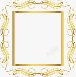 电商金色相框装饰金色花纹边框矢量图高清图片
