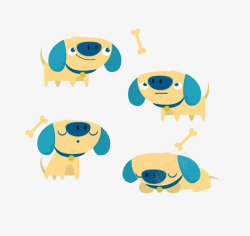 蓝色鼻子的黄色小狗素材