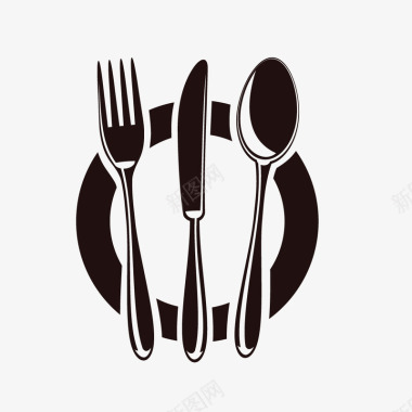 厨房logo厨房用具刀叉西餐宣传用标矢量图图标图标