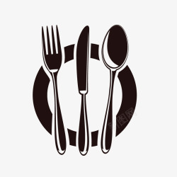 不锈钢刀厨房用具刀叉西餐宣传用标矢量图图标高清图片